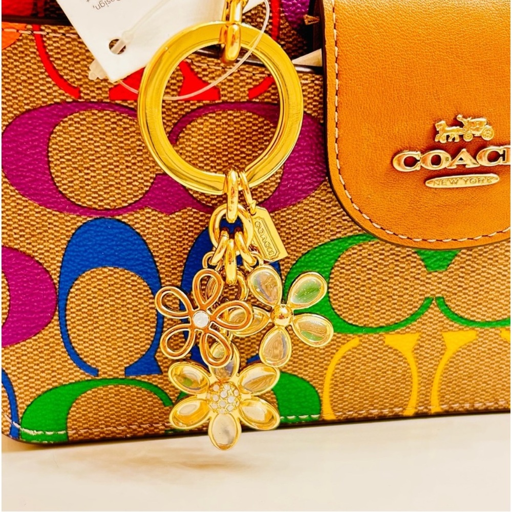 π°SOLDπ°RARE Coach Flower Keychain/ Bag Charm - Picture 7 of 14